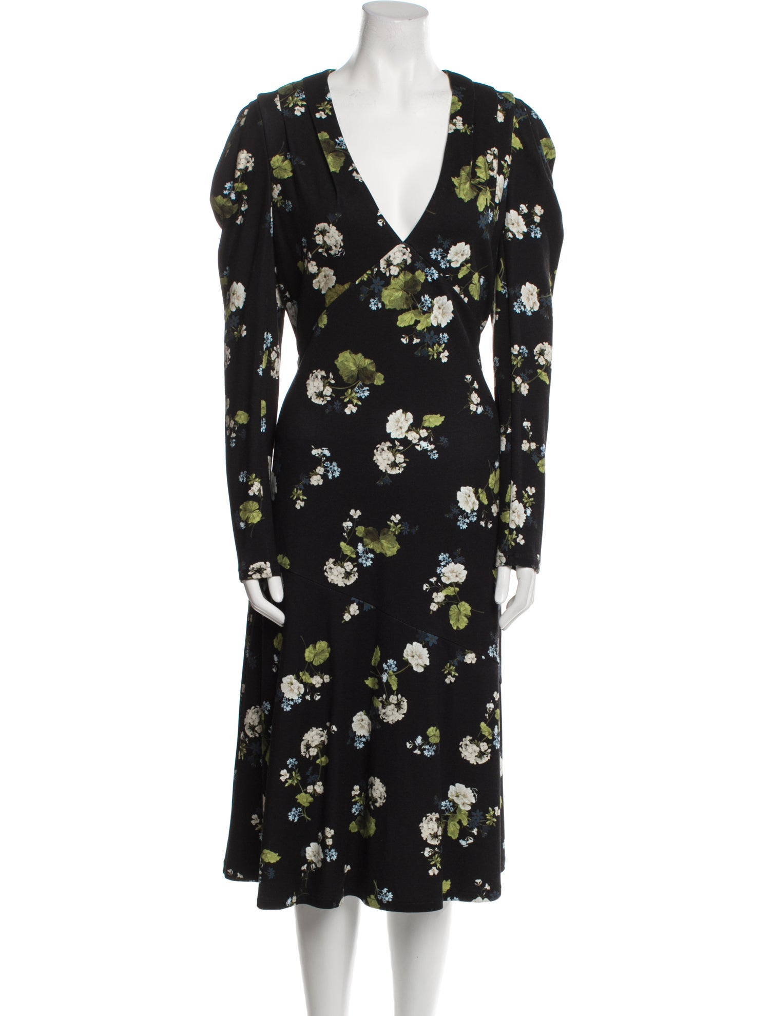 Erdem Floral Print Midi Length Dress