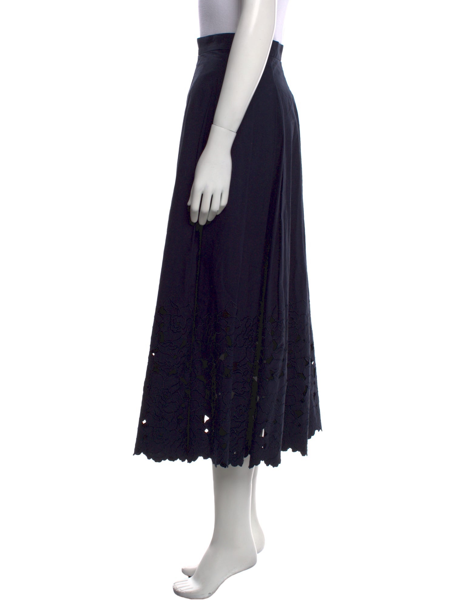 Erdem Embroidered Accent Midi Length Skirt