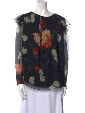 Erdem Tops Silk Floral Print Blouse M