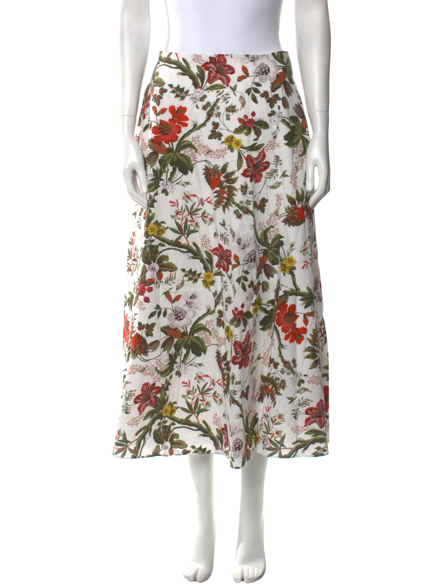 Erdem Floral Print Midi Length Skirt