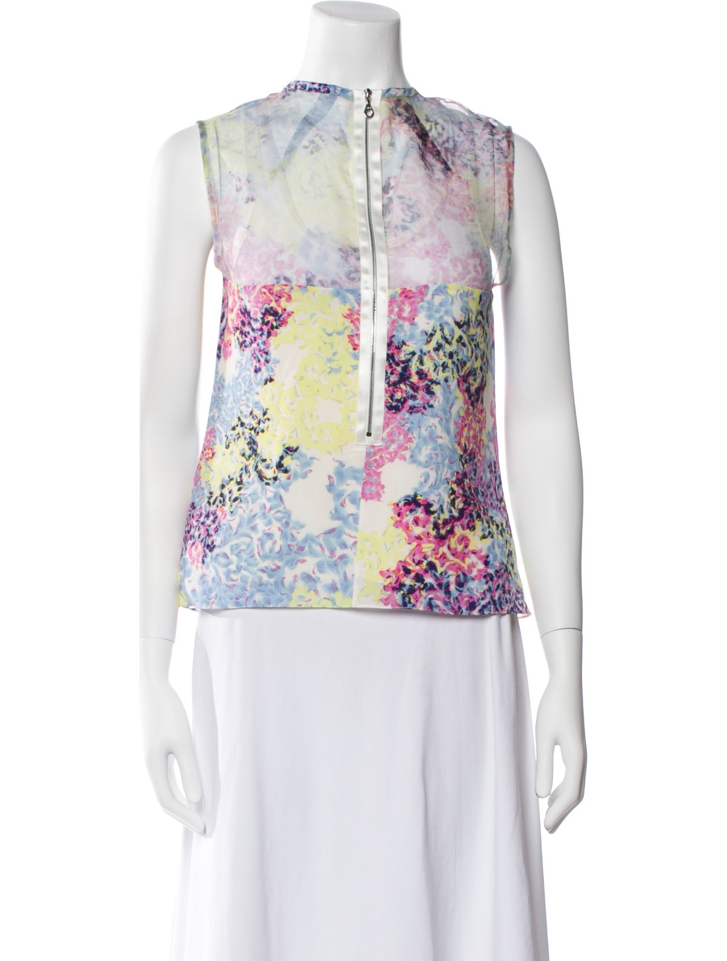 Erdem Silk Floral Print Top