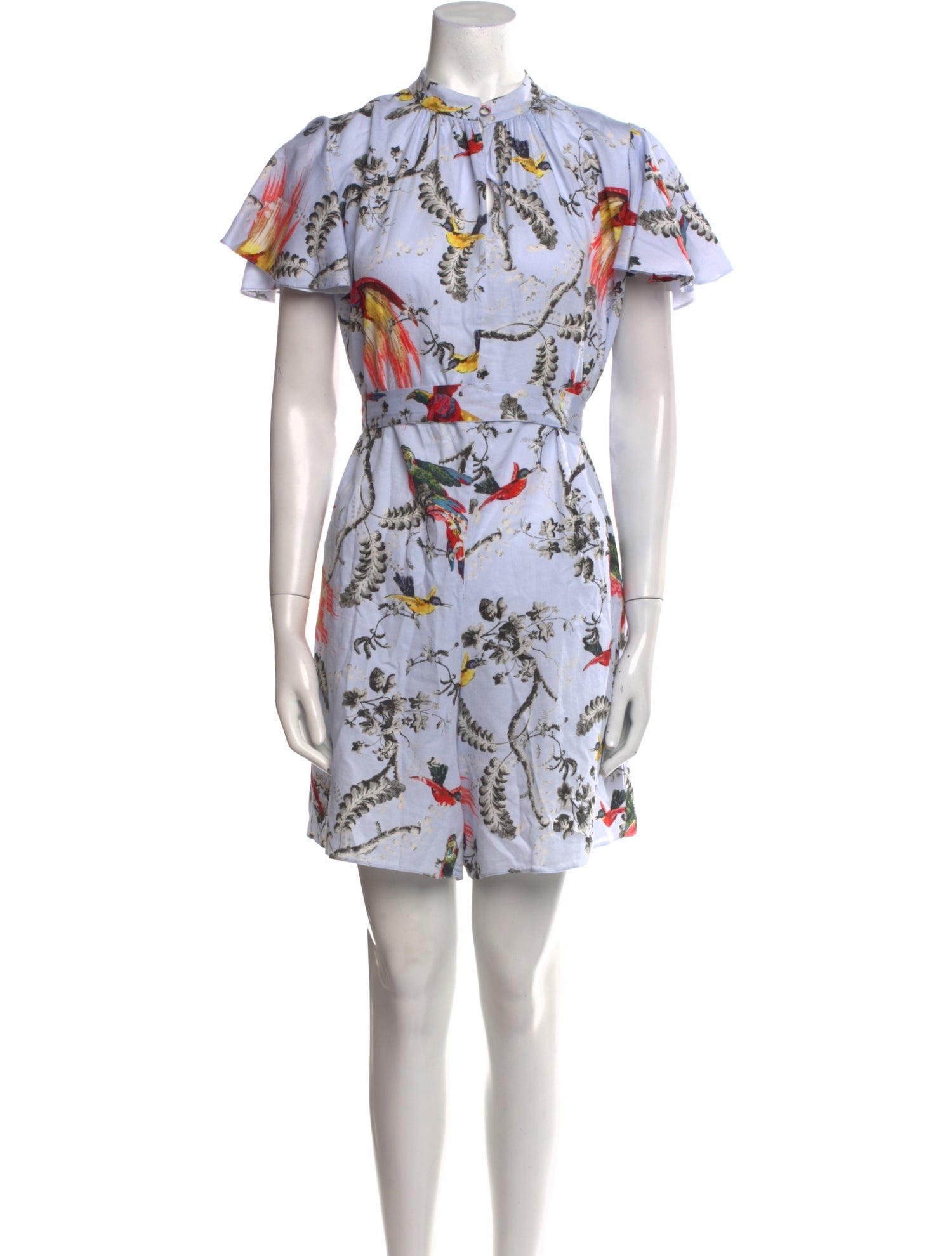 Erdem Printed Mock Neck Romper