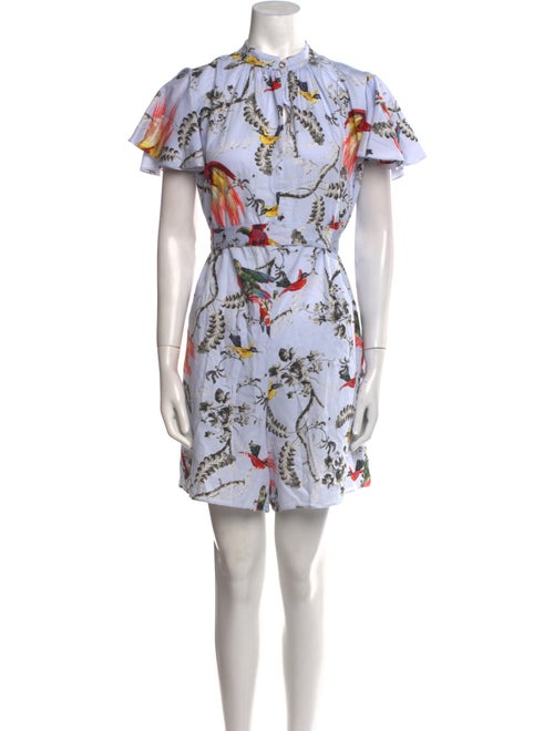 Erdem Printed Mock Neck Romper