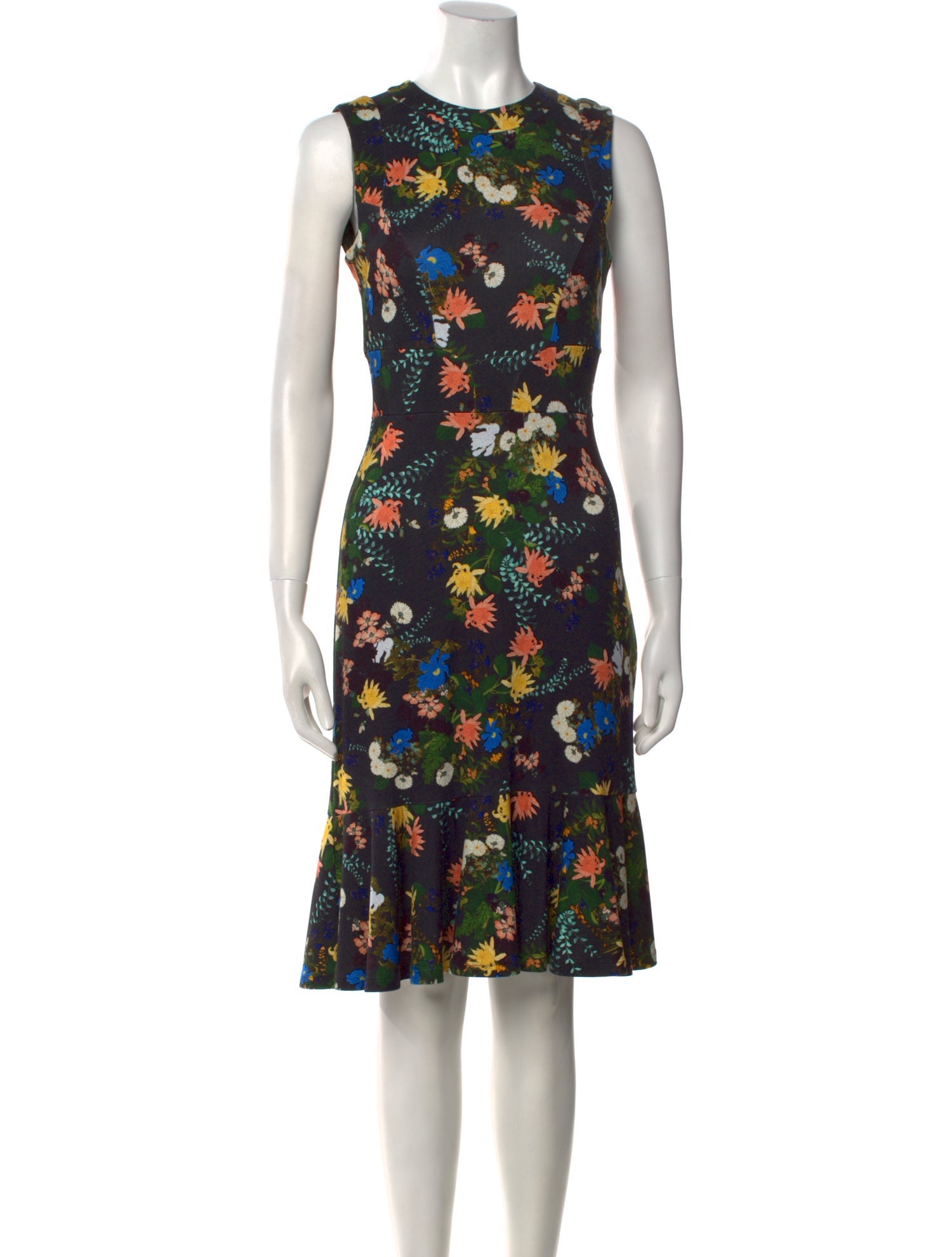 Erdem Floral Print Knee-Length Dress