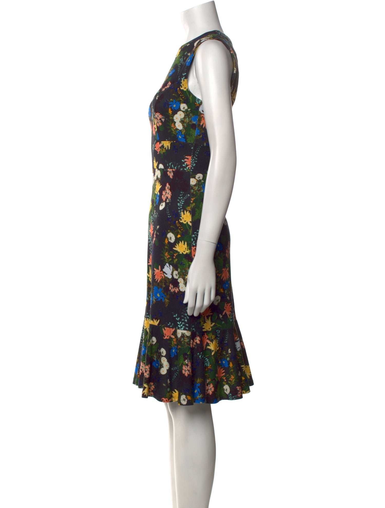 Erdem Floral Print Knee-Length Dress
