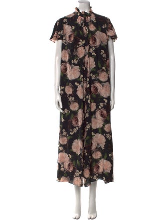 Erdem Silk Floral Print Jumpsuit