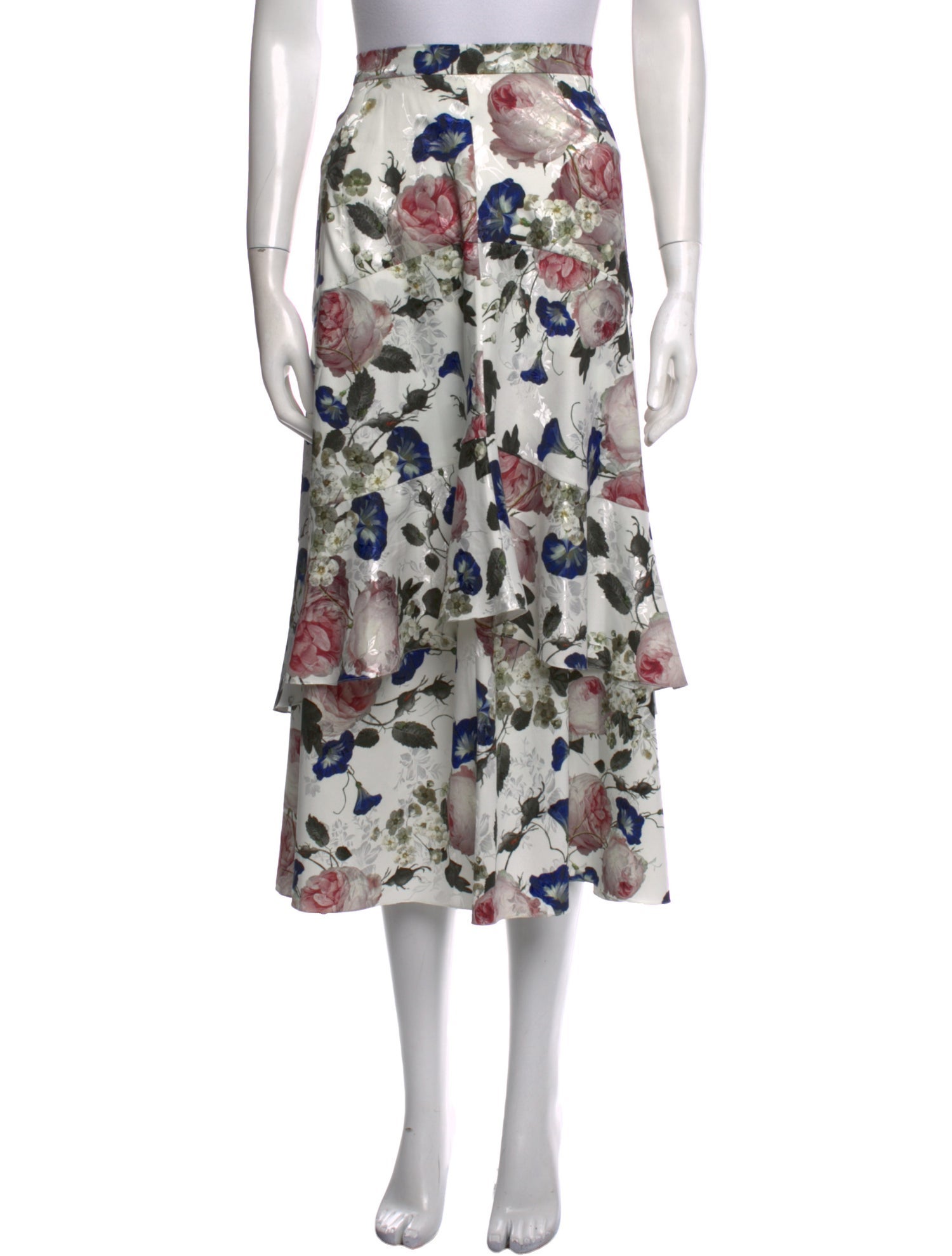 Erdem Floral Print Midi Length Skirt