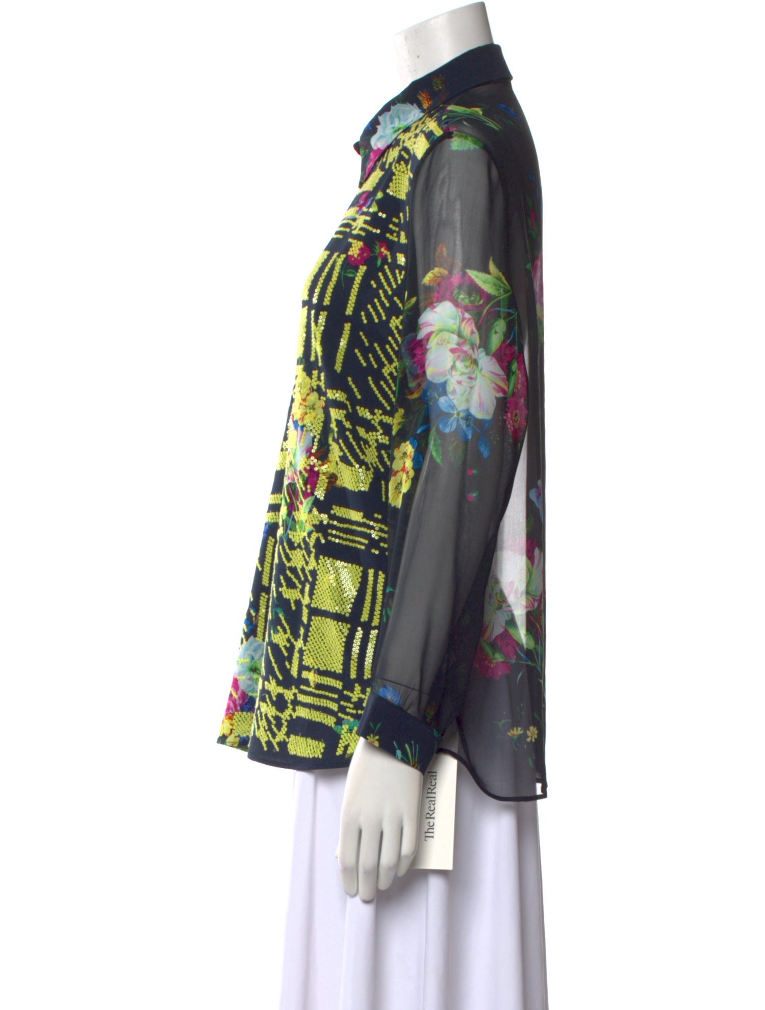 Erdem Silk Printed Button-Up Top