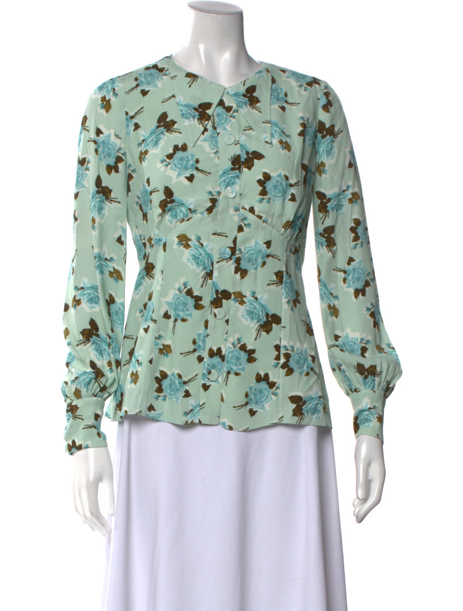 Erdem Floral Print Crew Neck Blouse