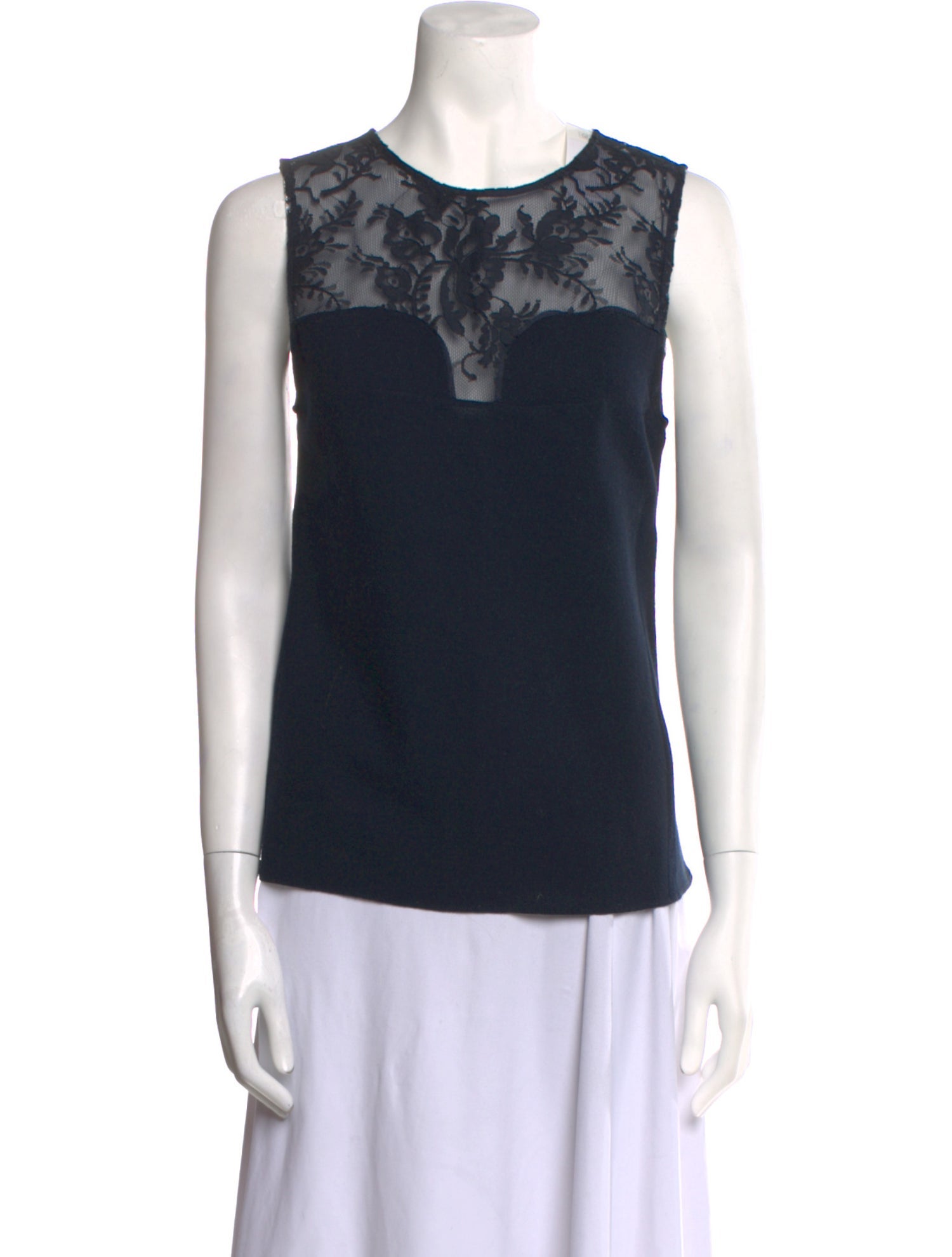 Erdem Crew Neck Sleeveless Top
