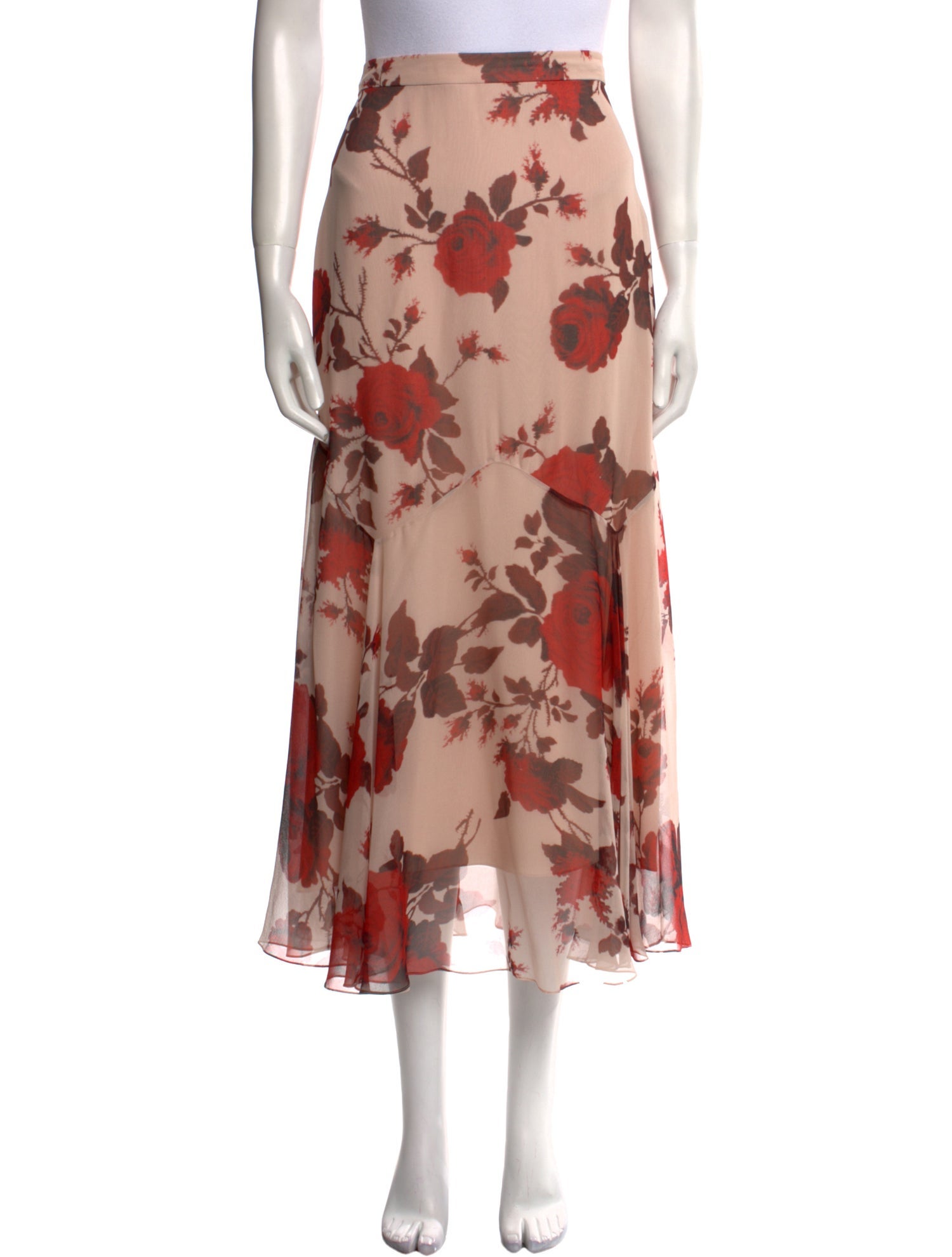 Erdem Silk Midi Length Skirt