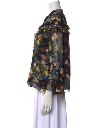 Erdem Silk Floral Print Blouse