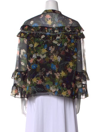 Erdem Silk Floral Print Blouse