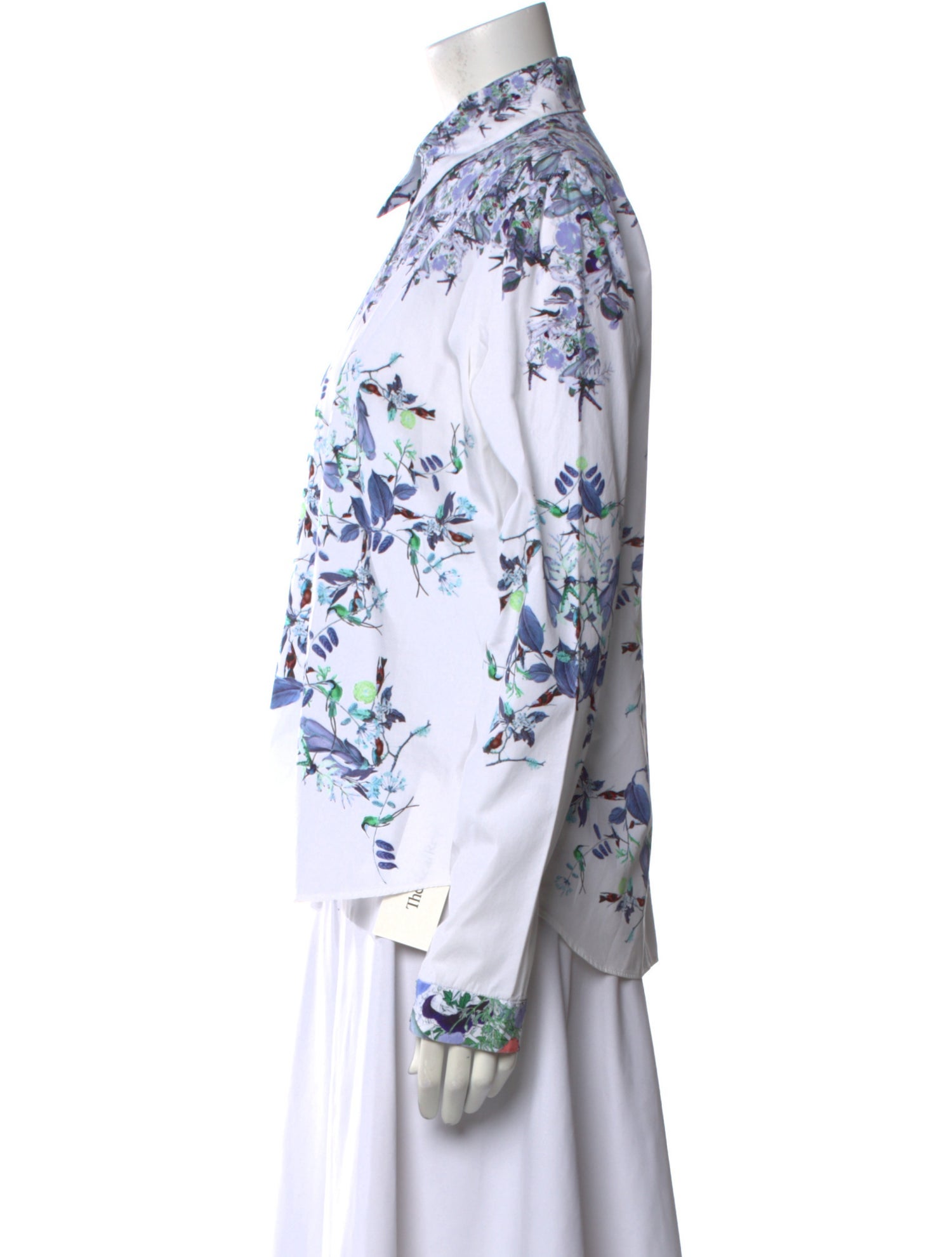 Erdem Printed Long Sleeve Button-Up Top