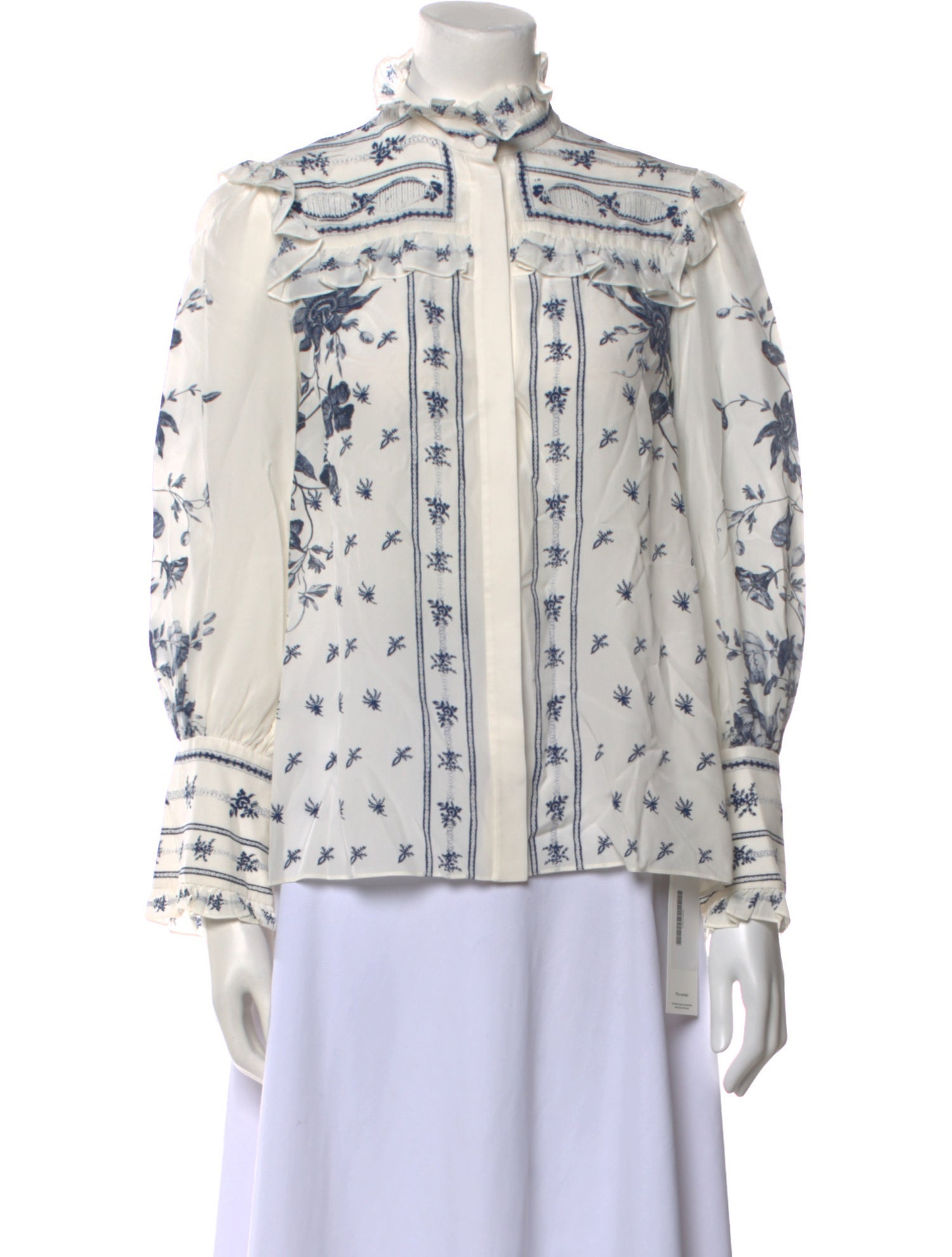 Erdem Silk Floral Print Blouse