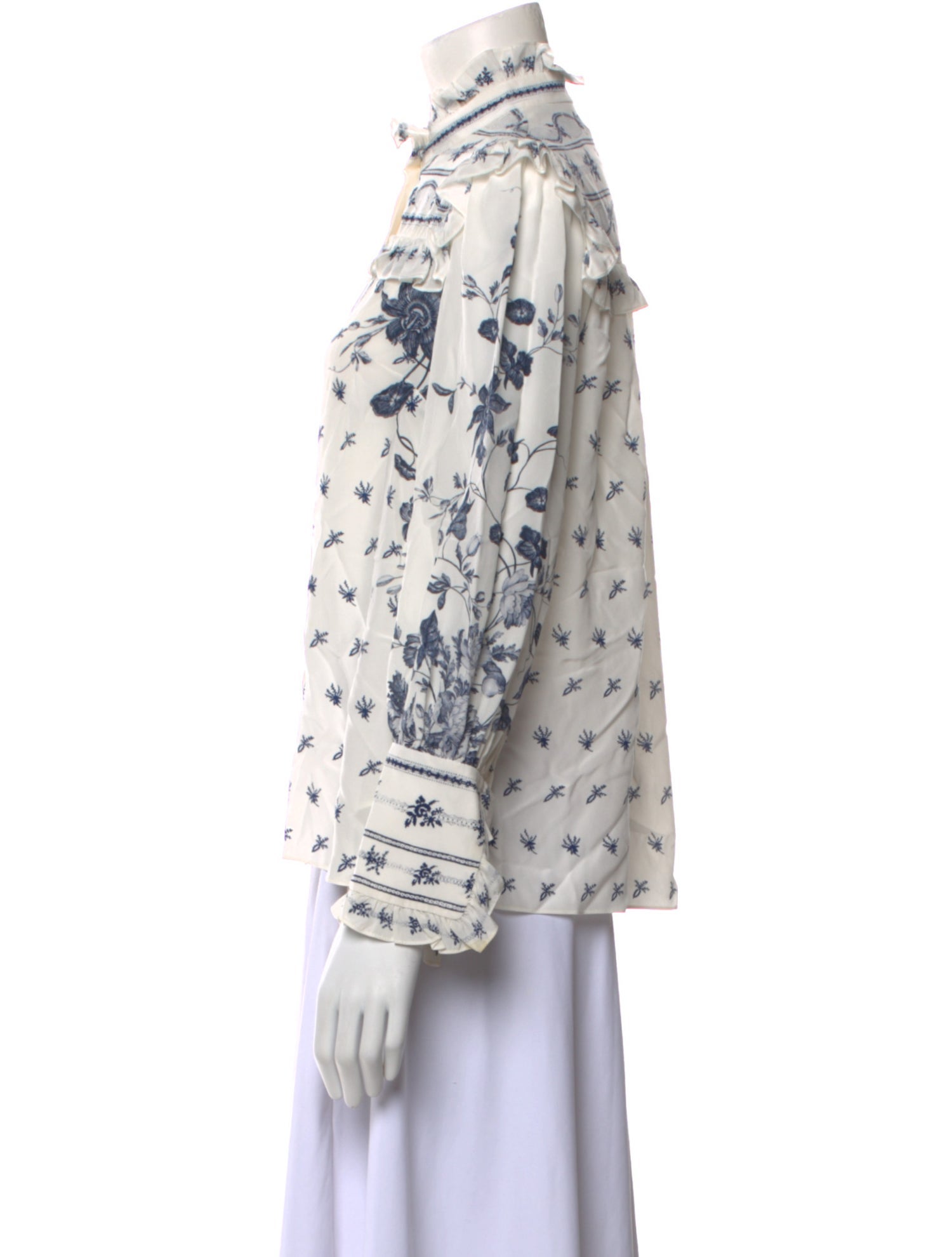 Erdem Silk Floral Print Blouse