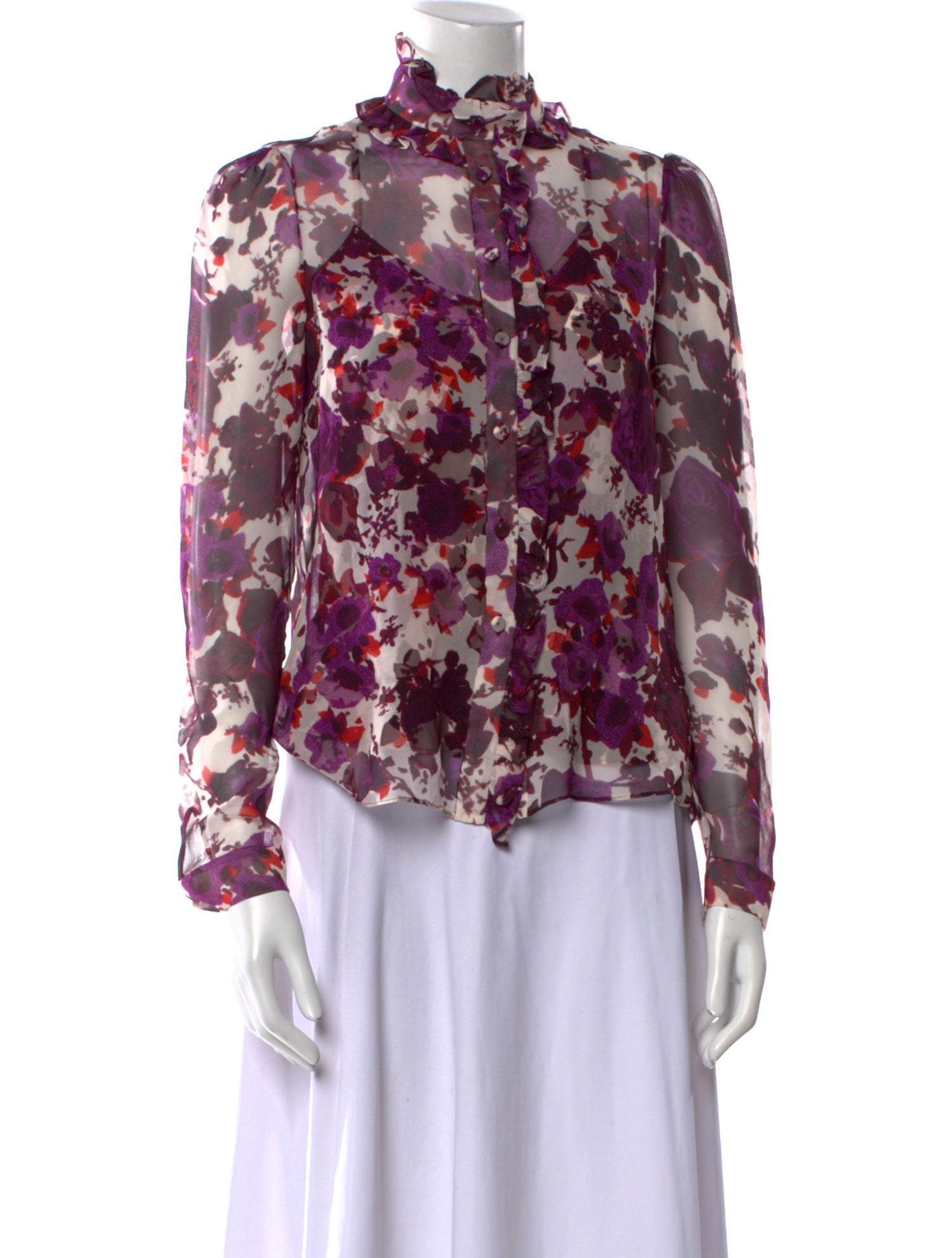 Erdem Silk Floral Print Blouse