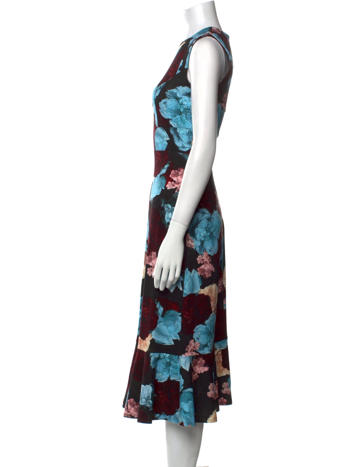Erdem Floral Print Midi Length Dress