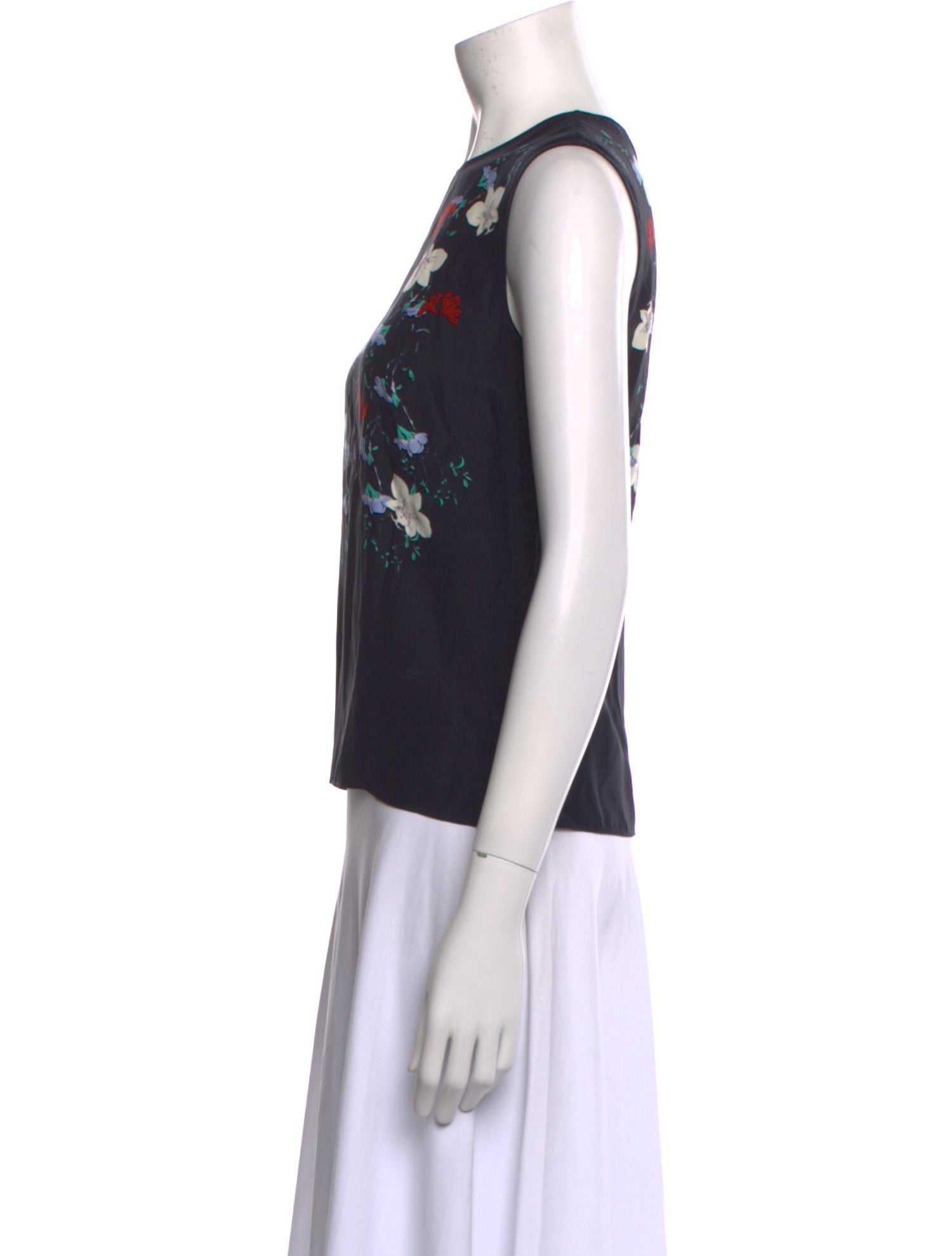 Erdem Silk Floral Print Top