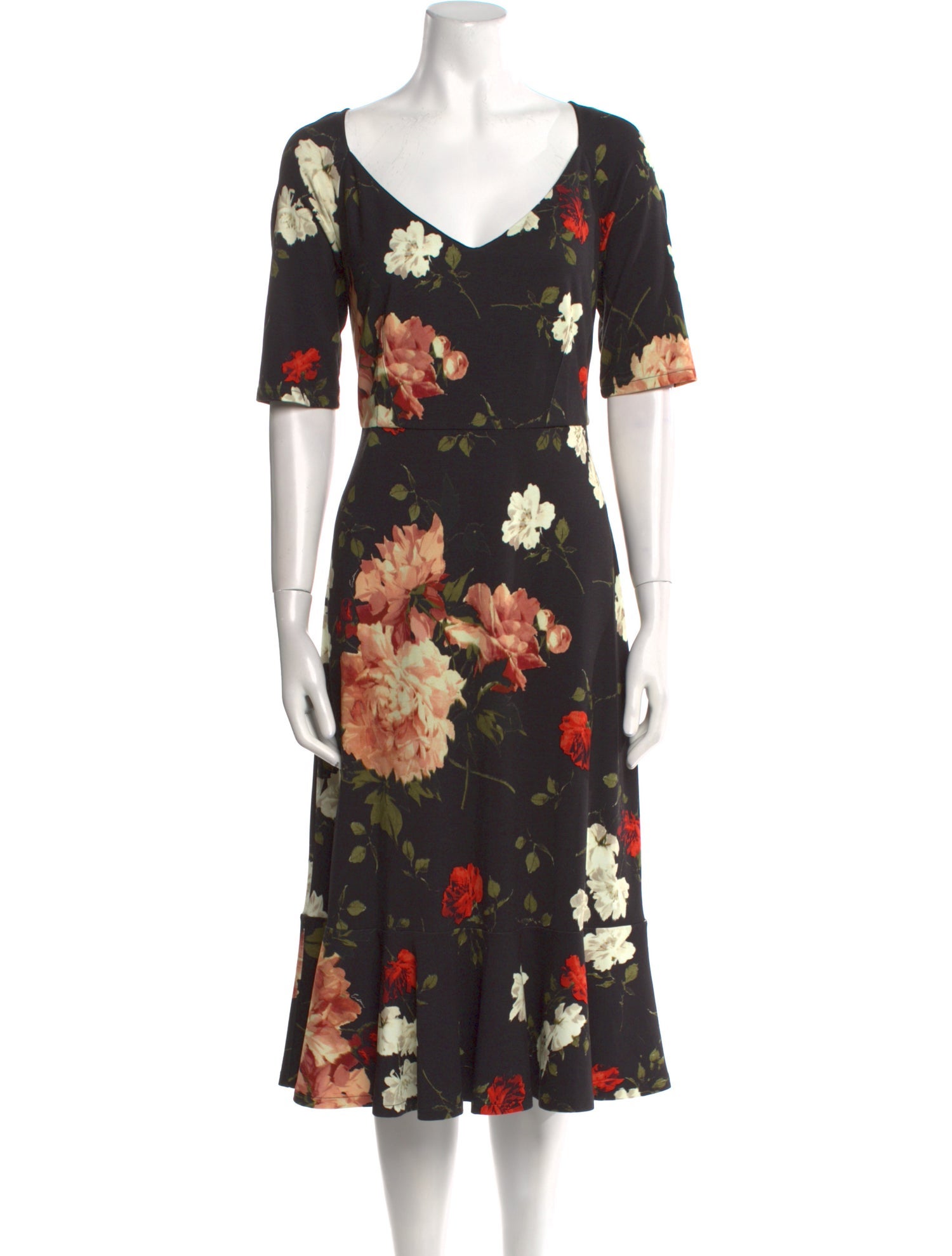 Erdem Floral Print Midi Length Dress