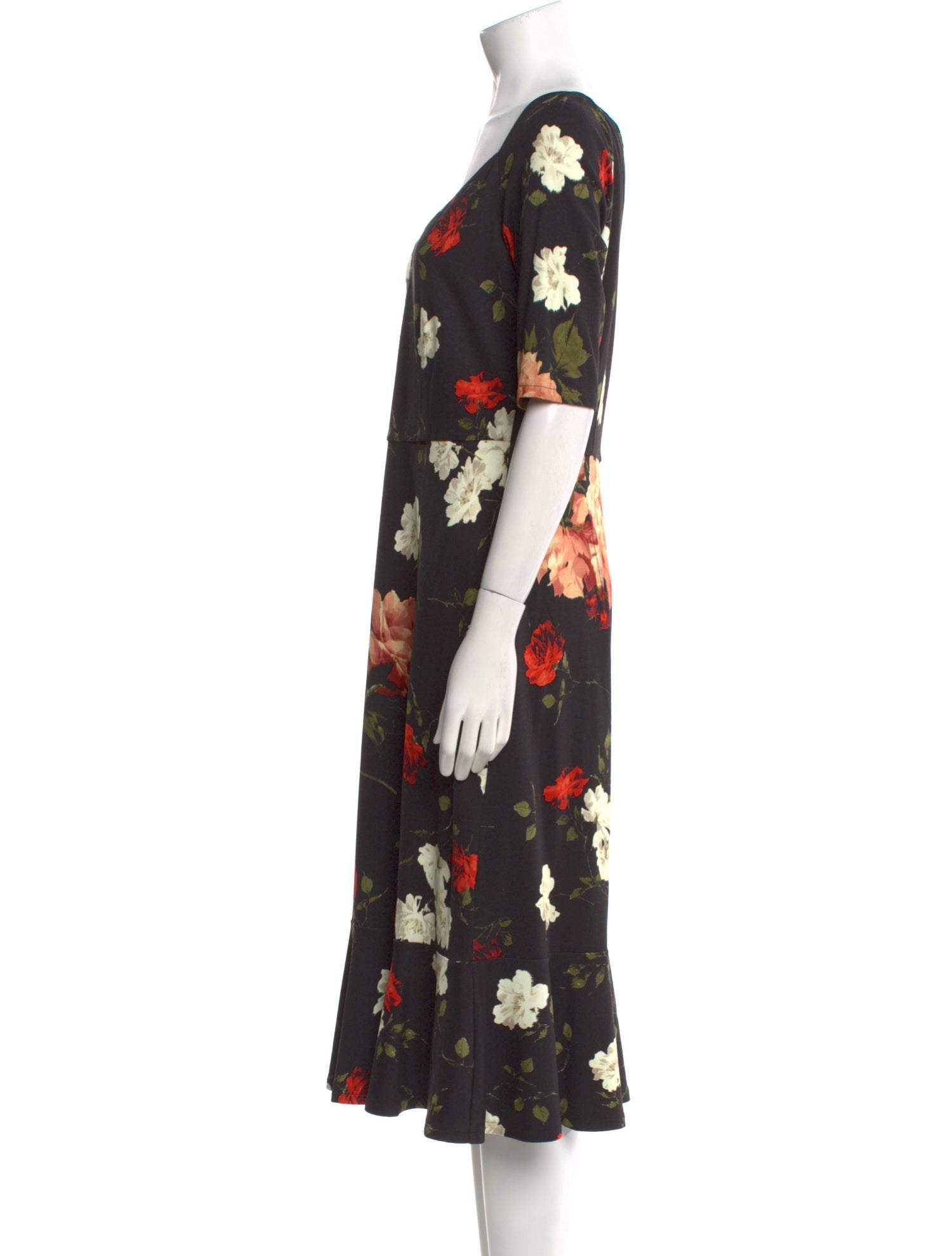 Erdem Floral Print Midi Length Dress