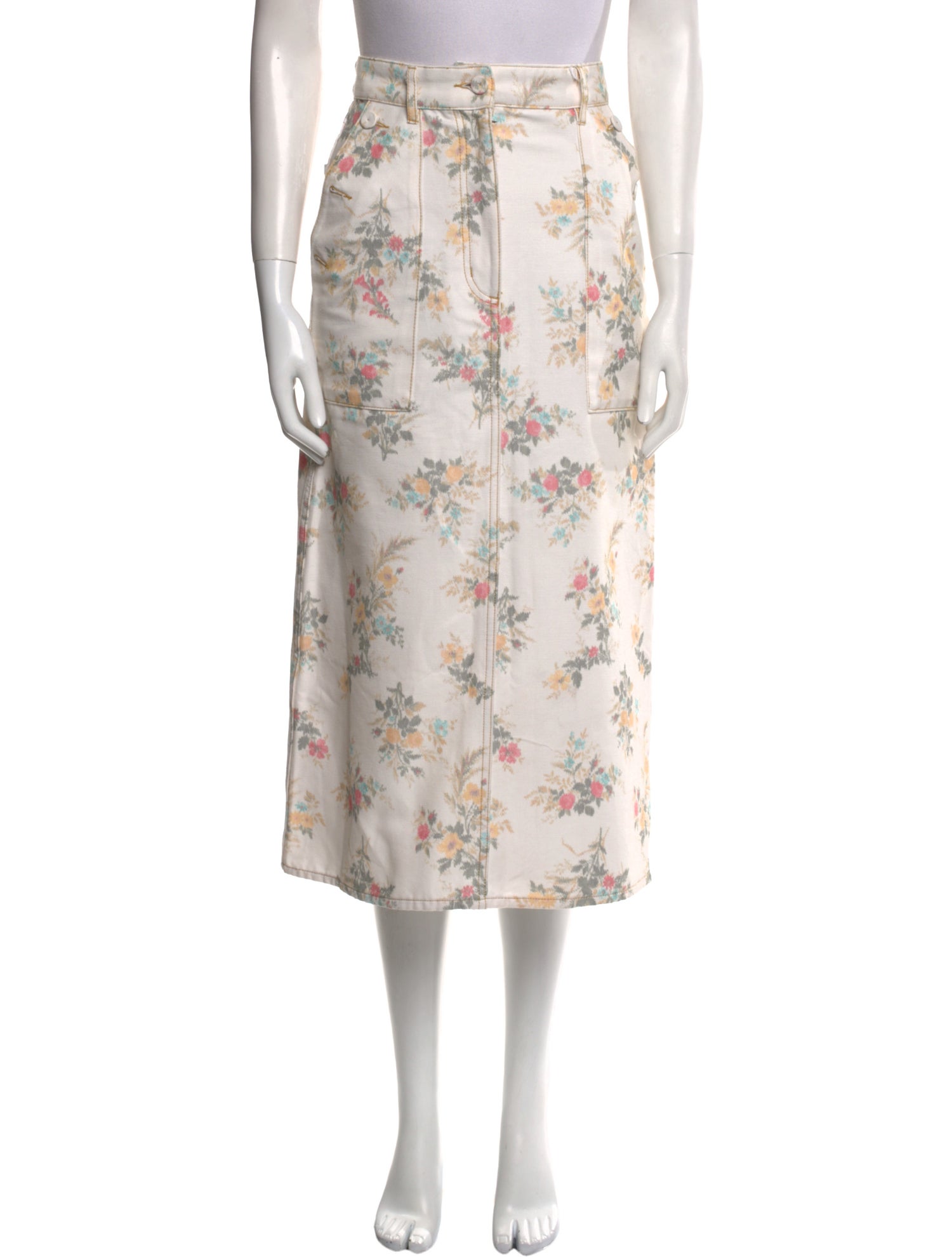 Erdem Floral Print Midi Length Skirt