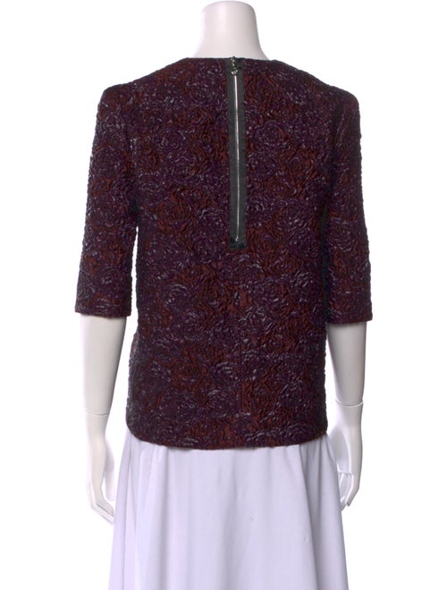 Erdem Crew Neck Three-Quarter Sleeve Crop Top