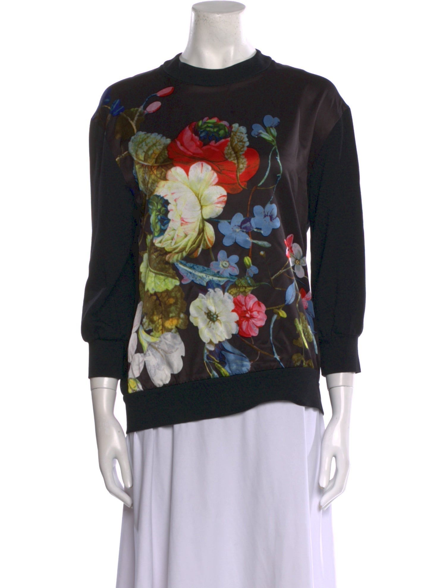 Erdem Floral Print Mock Neck Sweatshirt