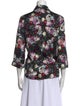 Erdem Floral Print Three-Quarter Sleeve Button-Up Top