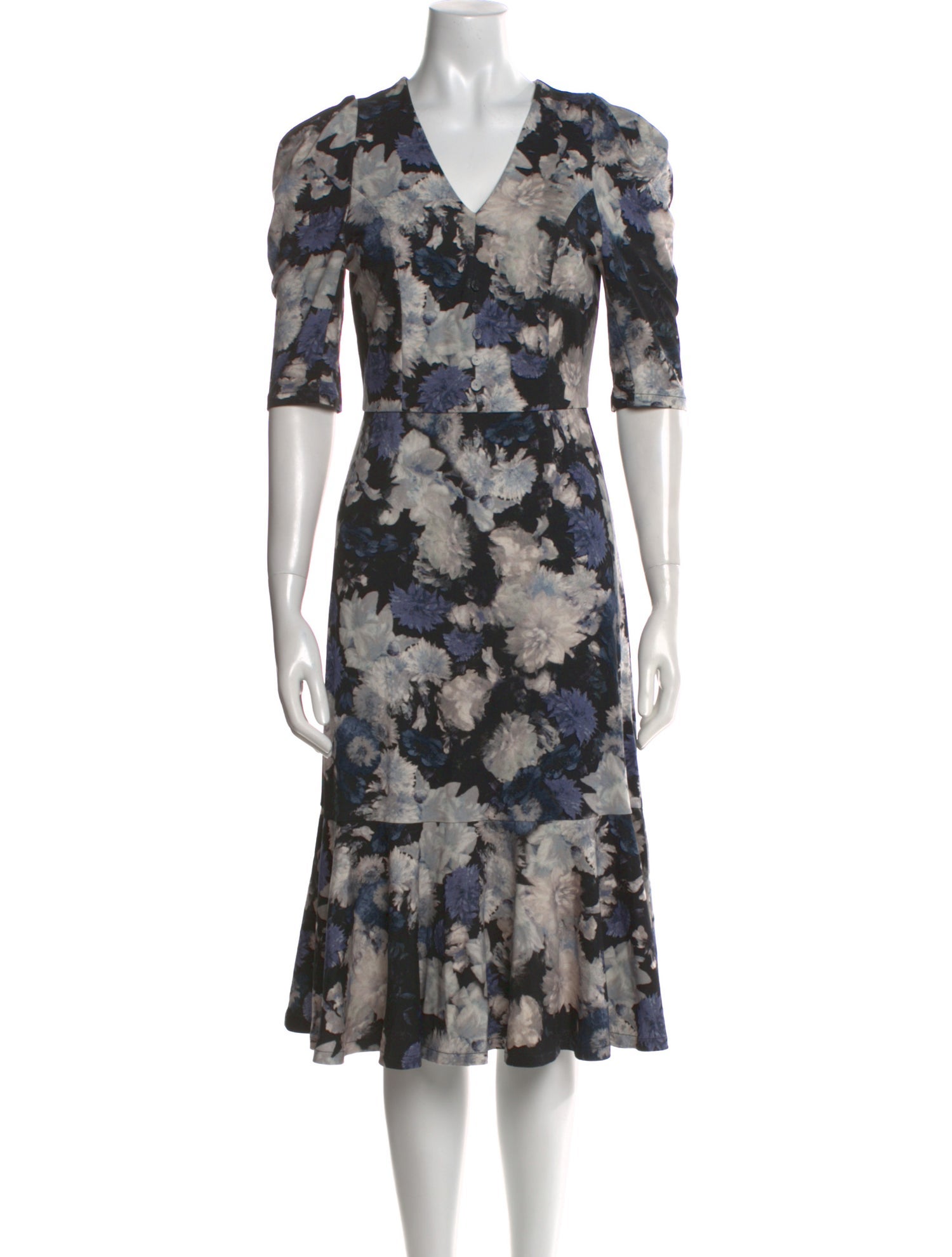 Erdem Floral Print Midi Length Dress