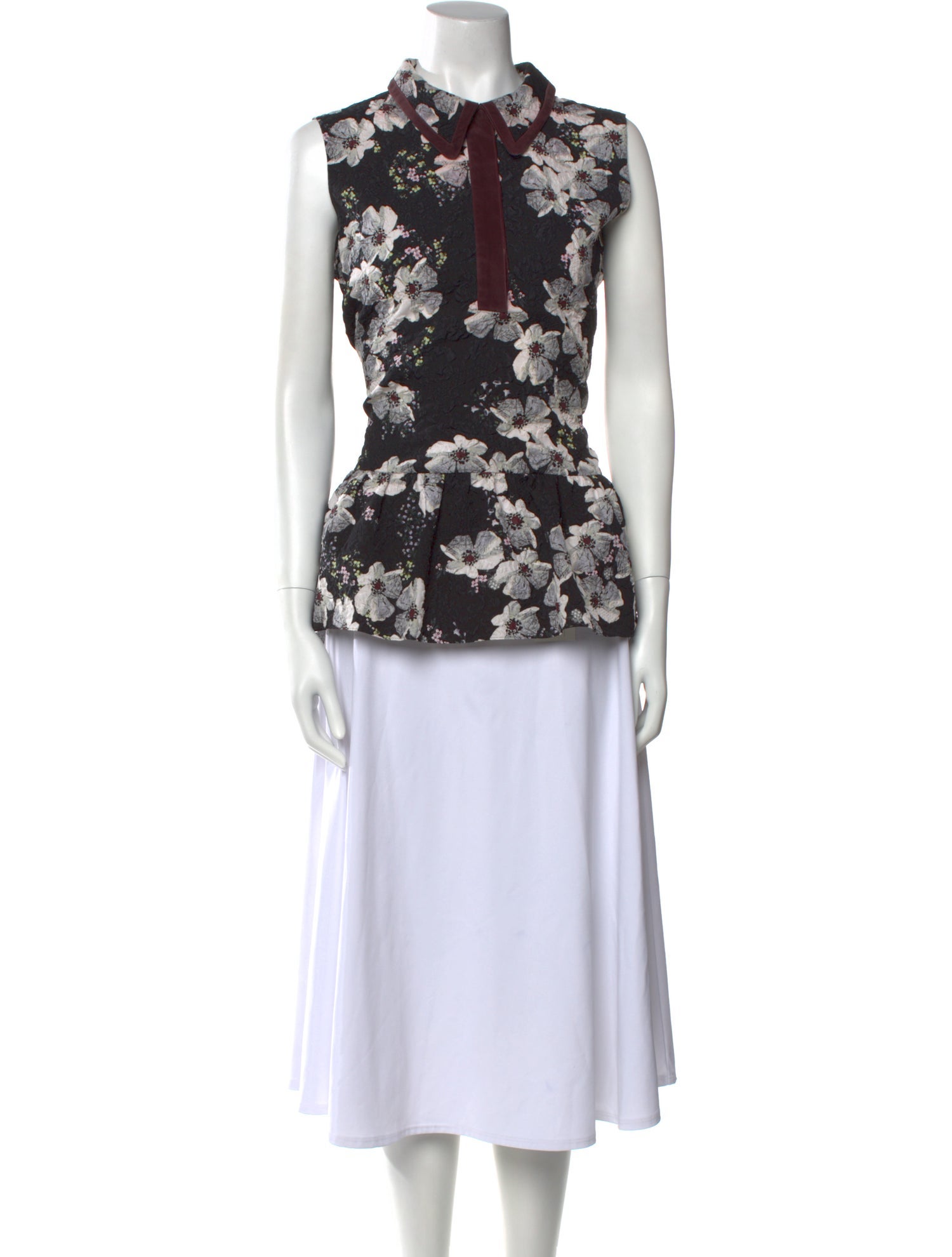 Erdem Floral Print Mock Neck Top