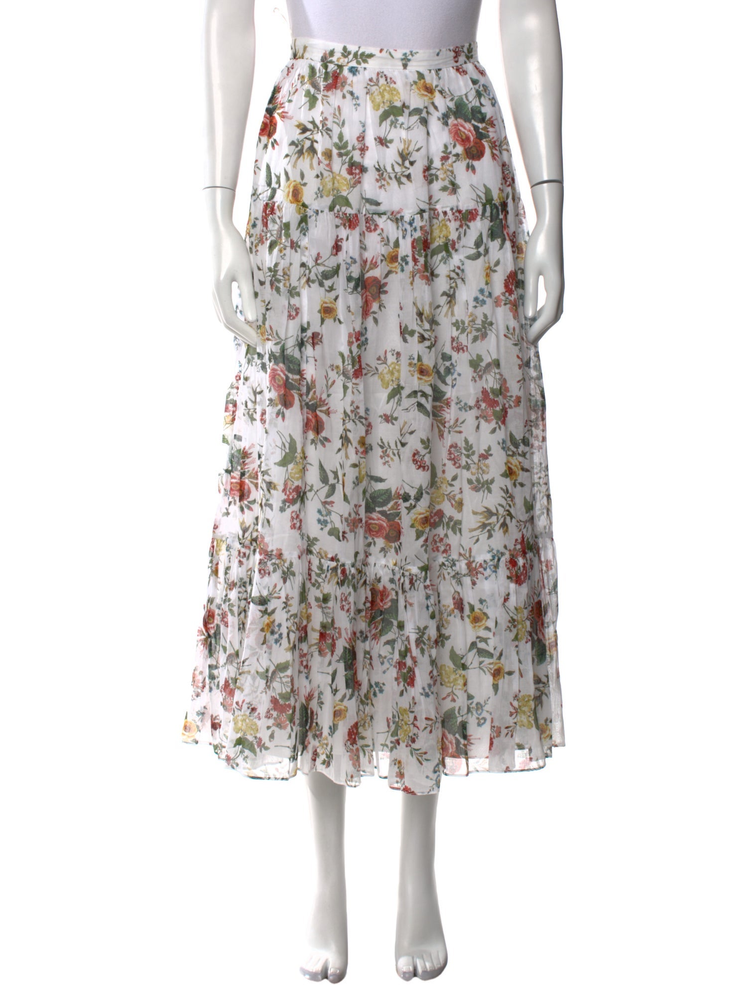 Erdem Floral Print Midi Length Skirt