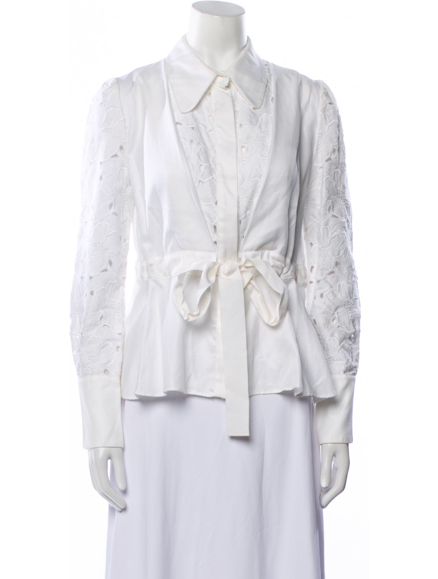 Erdem Long Sleeve Button-Up Top
