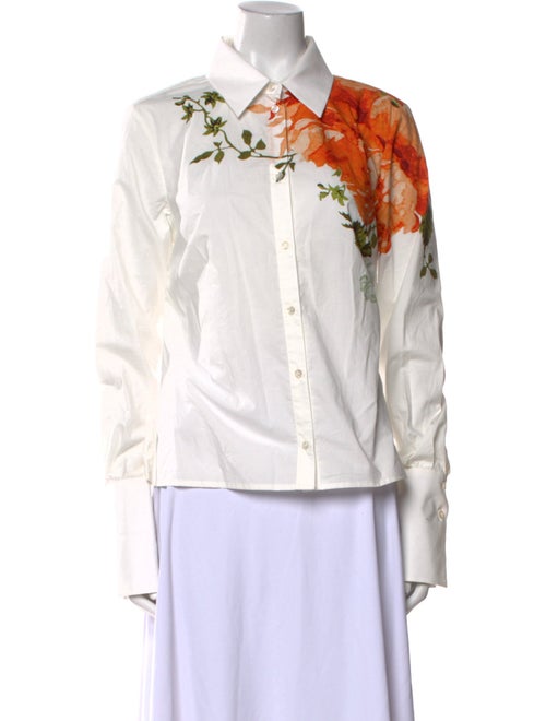 Erdem Floral Print Long Sleeve Button-Up Top