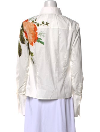 Erdem Floral Print Long Sleeve Button-Up Top