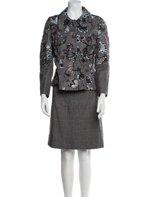Erdem Wool Tweed Pattern Skirt Suit
