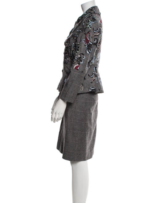 Erdem Wool Tweed Pattern Skirt Suit