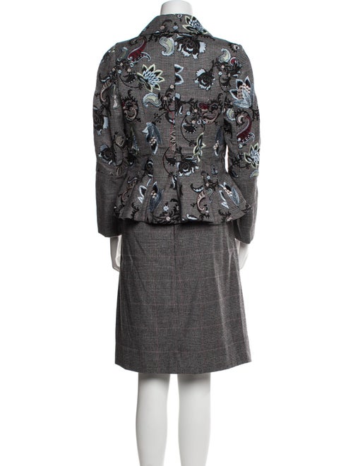 Erdem Wool Tweed Pattern Skirt Suit