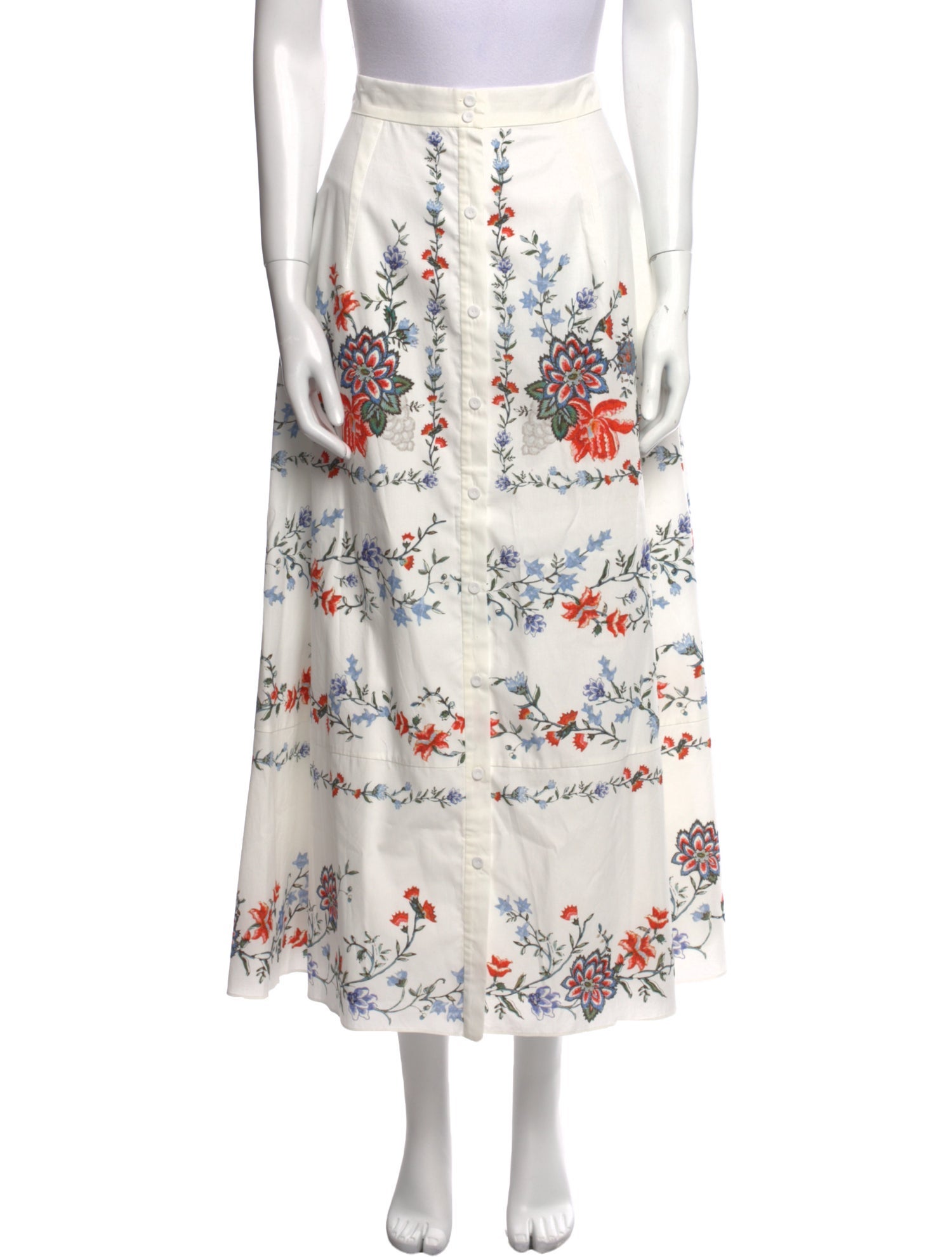 Erdem Floral Print Midi Length Skirt