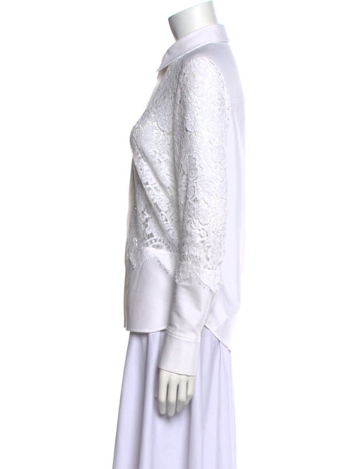 Erdem Lace Pattern Long Sleeve Button-Up Top