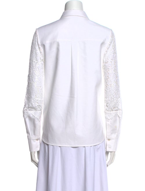 Erdem Lace Pattern Long Sleeve Button-Up Top
