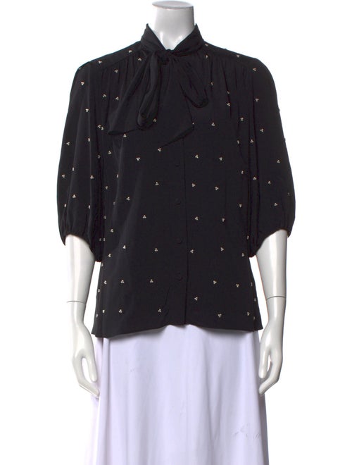 Erdem Silk Printed Button-Up Top