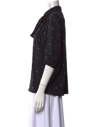 Erdem Silk Printed Button-Up Top