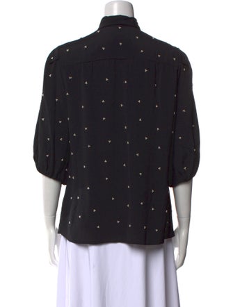 Erdem Silk Printed Button-Up Top