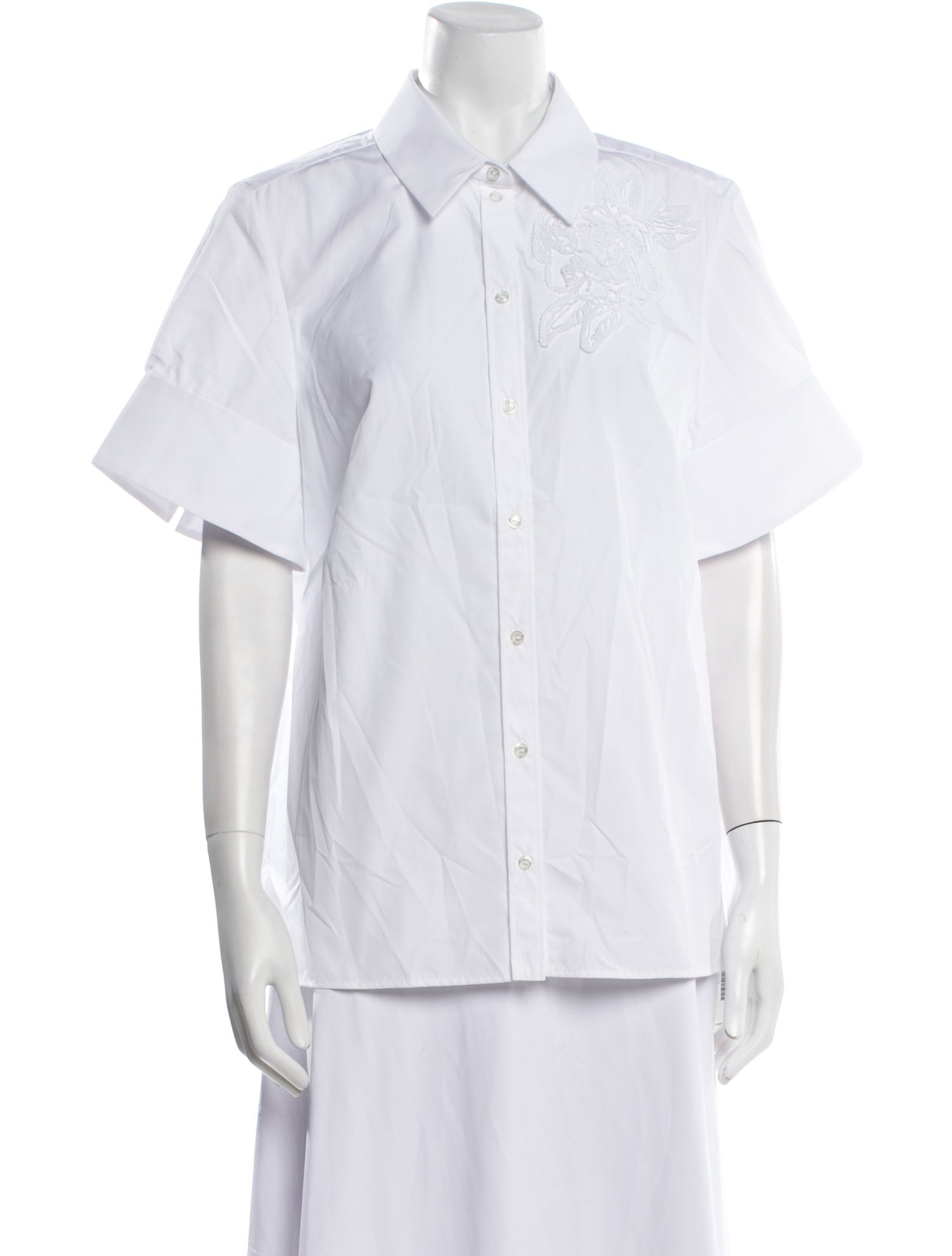 Erdem Short Sleeve Button-Up Top
