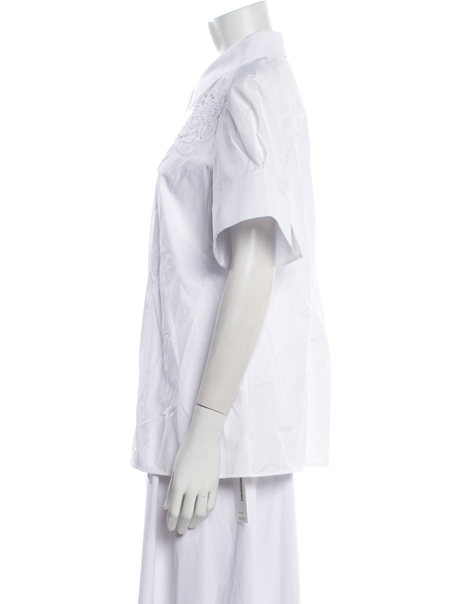 Erdem Short Sleeve Button-Up Top