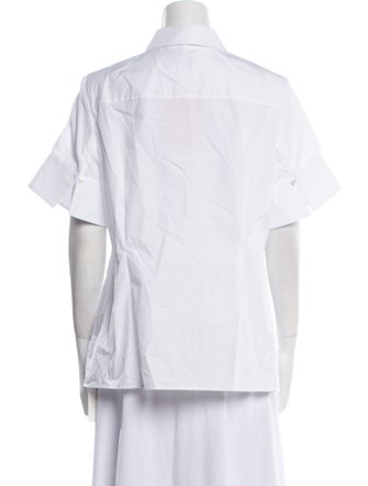 Erdem Short Sleeve Button-Up Top
