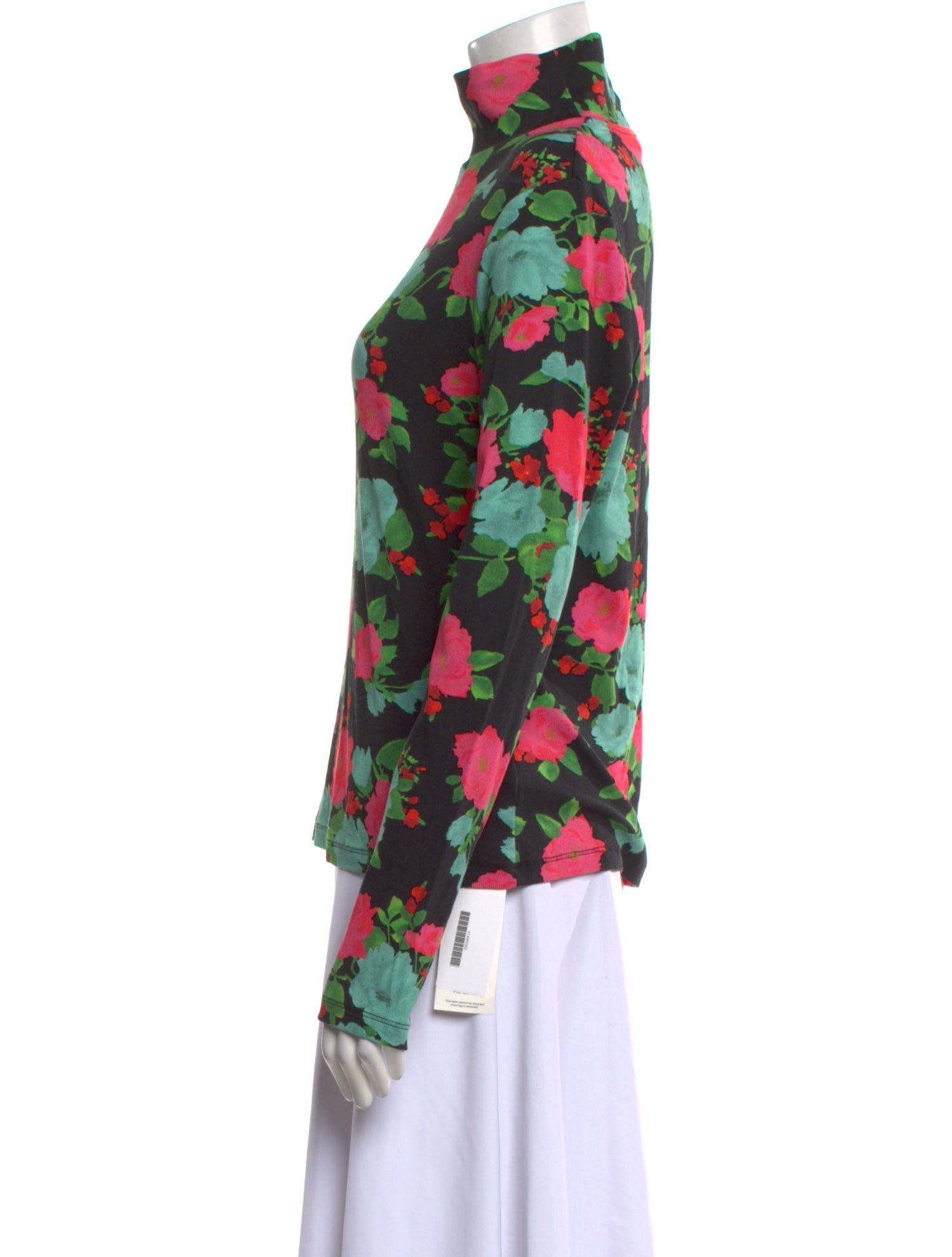 Erdem Floral Print Mock Neck Blouse