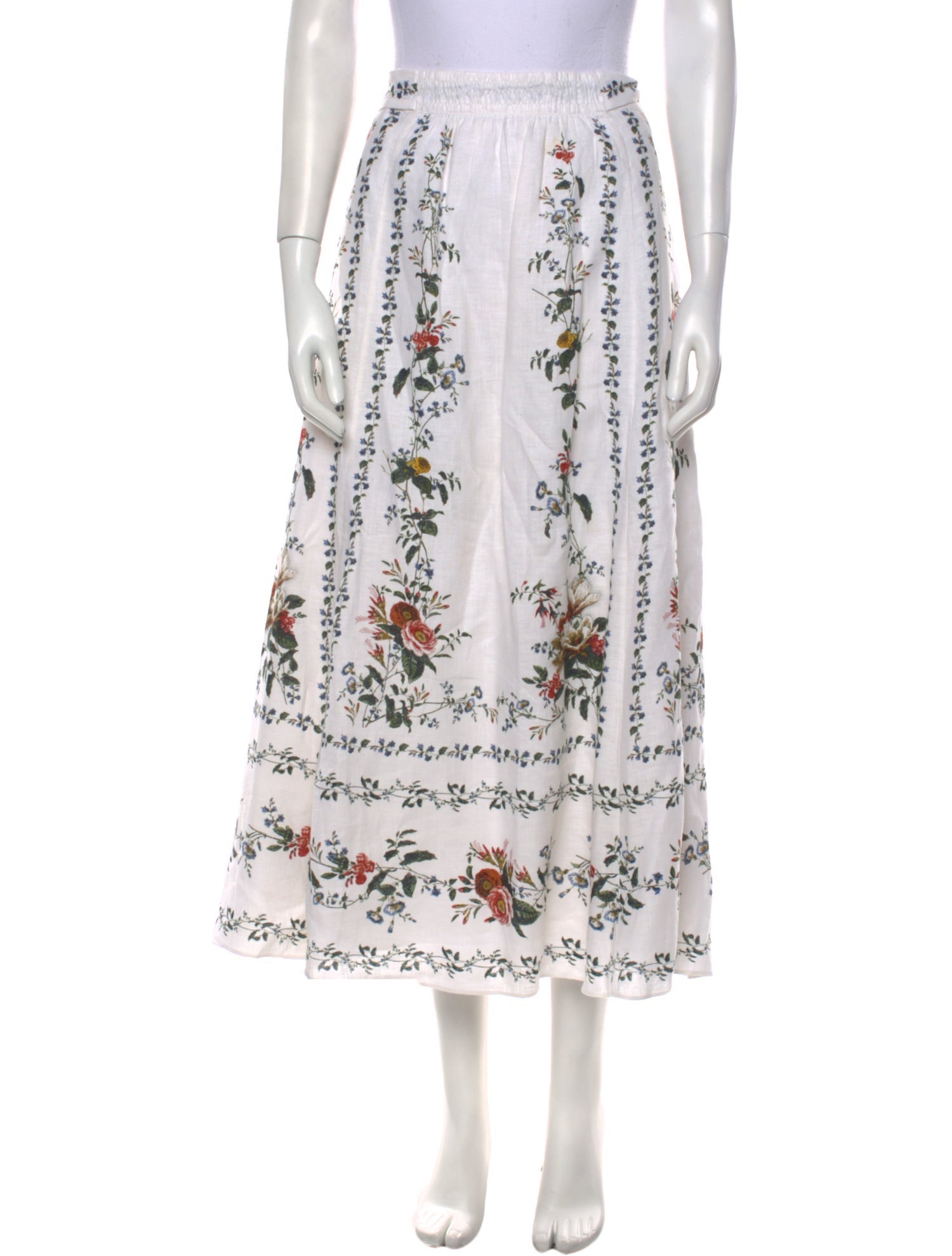 Erdem Linen Midi Length Skirt