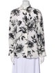 Erdem Silk Floral Print Button-Up Top